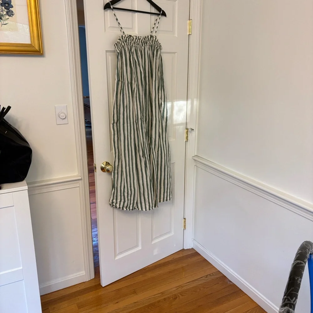Madewell Striped Green & White Summer Dress - Picture 4 of 4